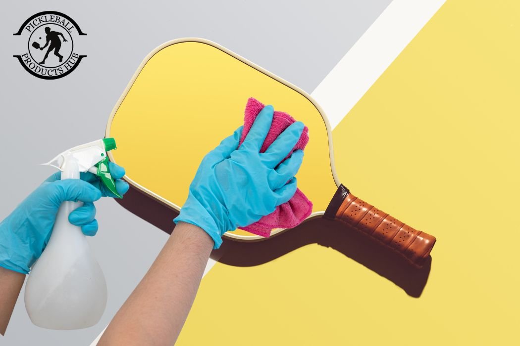 Cleaning a pickleball paddle