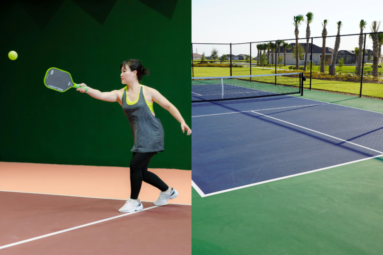 pickleball court indoor, outdoor